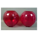 Two New Martinsville Ruby Radiance Punh Bowls