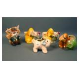 Five Piece Shawnee Pottery Figural Animal Lot