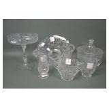 Seven Piece Cambridge Rose Point Elegant Glass Lot