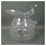 Cambridge Crystal Rose Point Daulton Pitcher