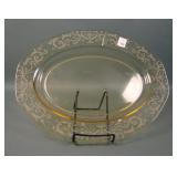 Fostoria Yellow Versailles Oval Serving Platter