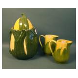 Three Shawnee Pottery Corn Items