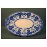 Antique W. H. Grindley Flow Blue 18 1/4" Platter