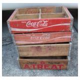 Four Coca Cola & More Wooden Crates