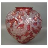 Consolidated Reverse Ruby Stain Pinecone Vase