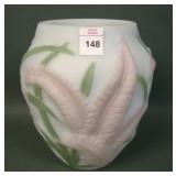 Phoenix White Pink/ Green Fern Vase