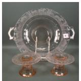 Three Piece Paden City Black Forest Glass Items
