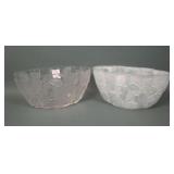 Two Consolidated Olive Vases