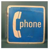 Vintage Metal Double Sided "Phone" Sign