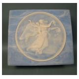 Incolay Stone Blue Decorated Dresser Box