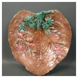 English Majolica Leaf & Berry Tray