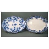 Two English Flow Blue Serving Platters