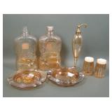 Lot of 7 Marigold Carnival Glass Novelties