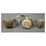 Lot of Three Connemara Sterling & Marble Rings