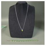 Ladies 925 Sterling & Enameled Necklace & Bracelet