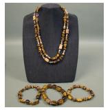 Four Piece Carolyn Pollack Tiger Eye Jewelry