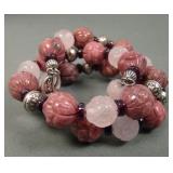 Carolyn Pollack Shades of  Pink Beaded Bracelet