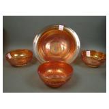 Four Piece Imperial Marigold Optic & Buttons Lot