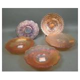Lot of Five Small Carnival Glass Plates