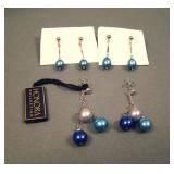 Three Pair Honora Freshwater Pearl Drop Earrings