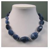 Faceted  Blue Sodalite & Sterling Necklace