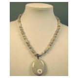Ladies Lace Agate and Sterling Silver Necklace