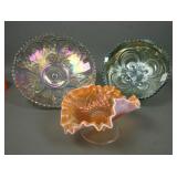 Three Piece Carnival Glass Lot