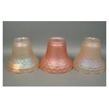Three Nuart Marigold Coral Shell Lamp Shades