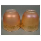 Two Imperial Marigold Greek Key Lamp Shades