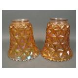 Two Imperial Marigold Diamond Block Lamp Shades