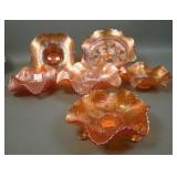 Six Piece Fenton Marigold Carival Glass Lot