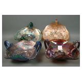 Four Piece Fenton Carnival Glass Bon Bon Lot