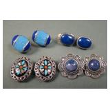 4 Pairs ladies 925 Sterling Southwestern Earrings