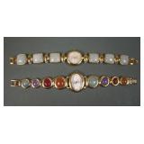 2 Ladies Main Line Time Jade Cabachon Watches