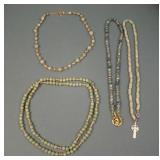 Lot of Four Connemara Marble Necklaces