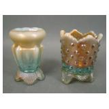 Two Fenton Aqua Opal Toothpick Holders