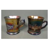 Two Fenton Blue Large SIze Shaving Mugs