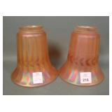 2 Imperial Marigold # 66907 Engraved Lamp Shades