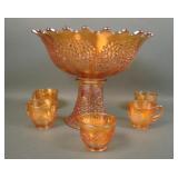 Fenton Marigold Orange Tree 7 Pc Punch Set