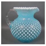 Fenton Blue Opal Hobnail Pitcher
