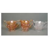 Lot of Three U.S. Glass Cosmos and Cane Items