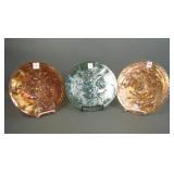 Three Imperial Luster Rose Plates