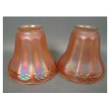 Two Imperial Marigold Floral & Vine Cut Shades