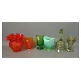 Lot of Six Fenton Hobnail Items