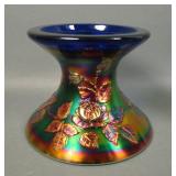 Fenton Elctric Blue Wreath of Roses Punch Base