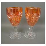 Two Marigold Buzz Saw & File Goblets