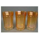 Three Imperial Marigold Chesterfield Tumblers