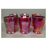 Six Fenton Red Hoaga Red Good luck Tumblers