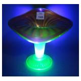 Fenton Vaseline/ Marigold JIP Fine Rib Vase