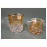 Two Marigold Carnival Glass Items